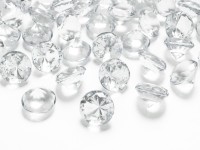 Plastové broušené diamanty ČIRÉ 20 mm, 10 ks 